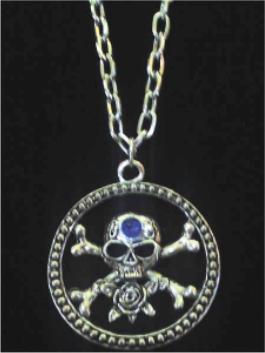 Skull and Crossbones Costume Necklace
