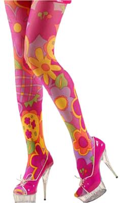 Pink Flower Power Tights, One Size