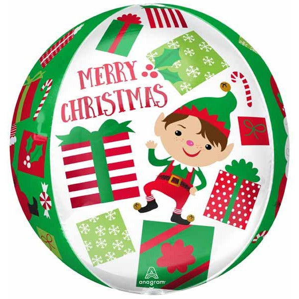 Santa & Elf Christmas 16-Inch Orbz Foil Balloon