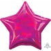 19" Iridescent Magenta Star Foil Balloon