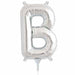 Silver Letter B Balloon, 16 Inch