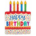 Happy Birthday Cake with Bright Candles 30" Foil Balloon