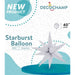 DecoChamp White Starburst Foil Balloon, 40 Inch