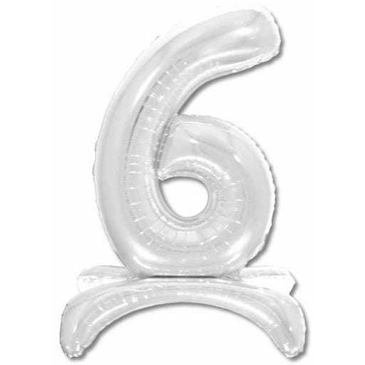 "26" Silver Standing Number #6"