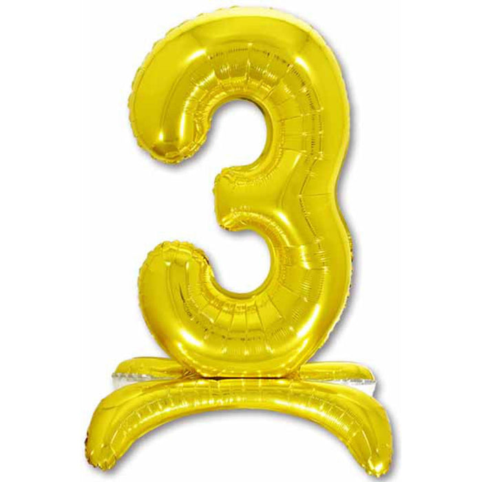 26" Standing Number #3 Gold - Elegant Numeric Figure For Home Or Office Decor.