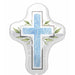 Blue First Communion Cross Foil Balloon, 28 Inch