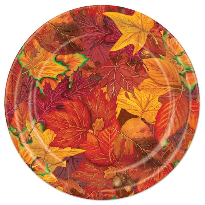 FALL LEAF PLATES 9" 8/PKG