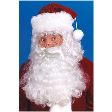 Santa Wig and Beard Set with Mustache and Eyebrows