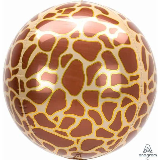 Giraffe Print Animalz Orbz Foil Balloon, 16 Inch