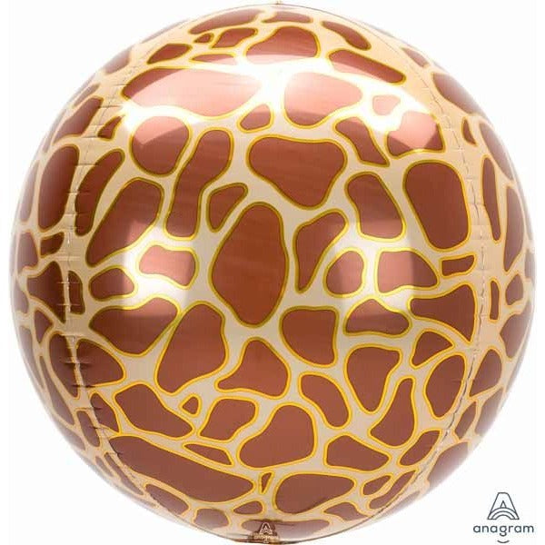 Giraffe Print Animalz Orbz Foil Balloon, 16 Inch
