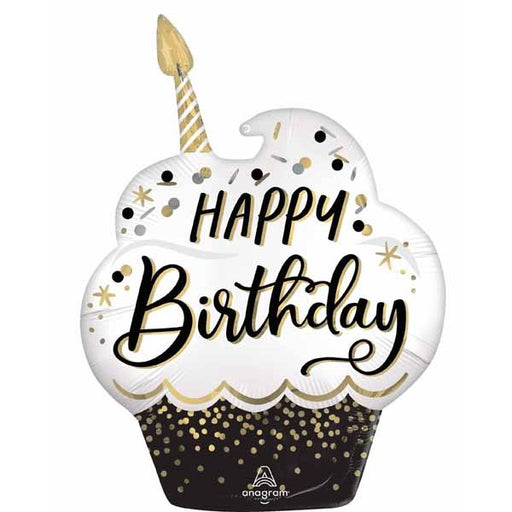 Birthday Wishes Cupcake 29-Inch Foil Balloon