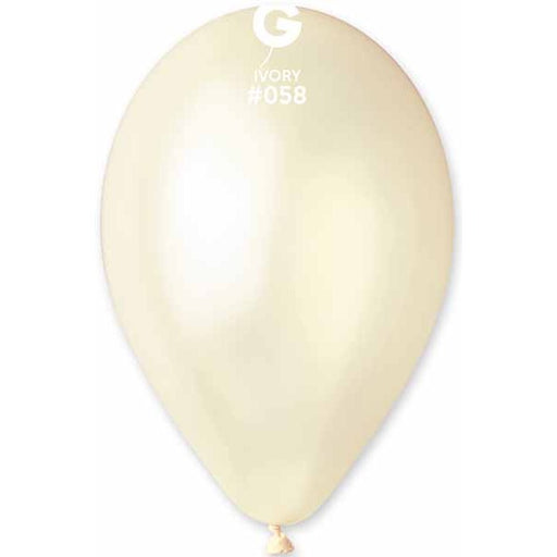 Gemar 12-Inch Metallic Ivory Latex Balloons, 50 Count