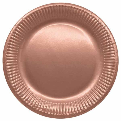 Metallic Rose Gold 9-Inch Paper Plates, 8-Pack