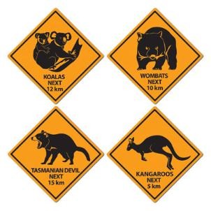 OUTBACK ROAD SIGNS 4/PKG 16"