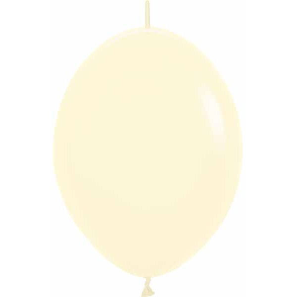 Sempertex Matte Yellow 12" Linking Latex Balloons, 25 Pack