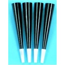 9-Inch Black Foil Party Horns, 144 Count