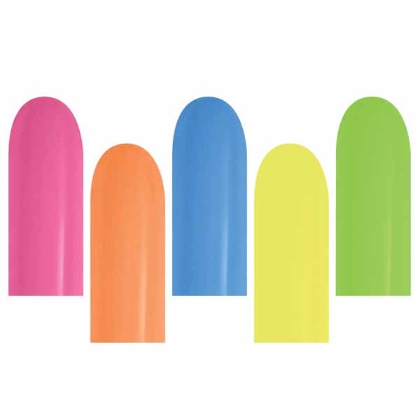Sempertex 260 Neon Assorted Twisting Balloons, 50 Pack