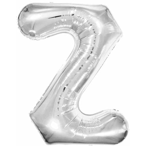 34" Silver Letter Z Foil Balloon