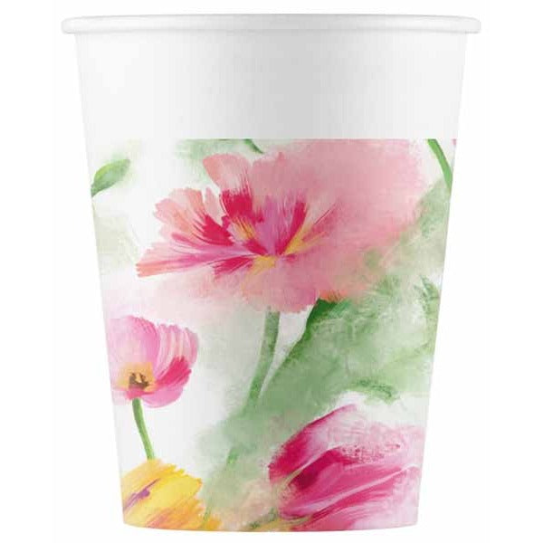 Spring Flowers 7 oz Paper Cups, 8 Pack
