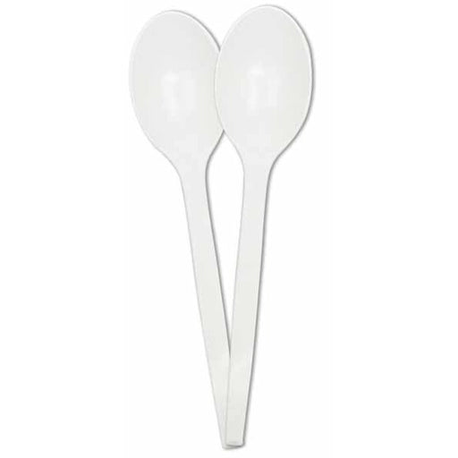 White Reusable Spoons, 10 Pack