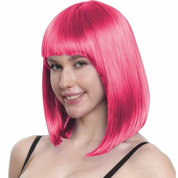 Pink Long Bob Costume Wig