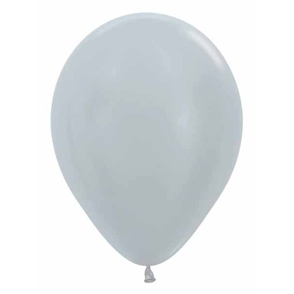 Metallic Silver 5-Inch Latex Balloons, 100 Count