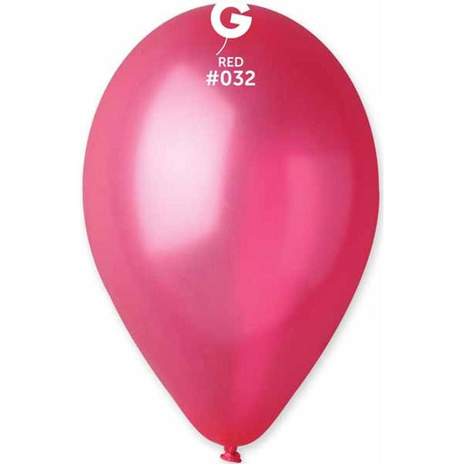 Gemar 12-Inch Metallic Red #032 Latex Balloons, 50 Count