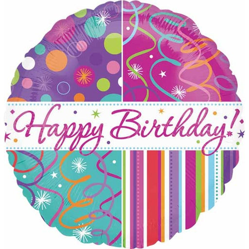Birthday Streamers 18-Inch Foil Balloon