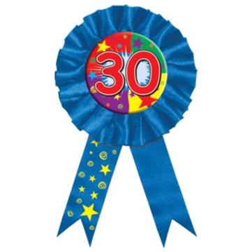 Number 30 Rosette Award Ribbon