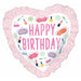 Spa Party Happy Birthday Heart Foil Balloon, 28 Inch