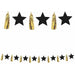 Black Star & Gold Tassel Paper Garland