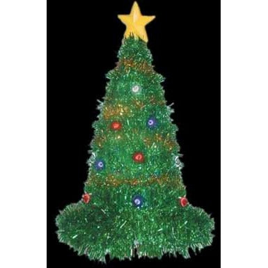 Christmas Tree Hat with Flashing LED Lights
