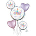 Unicorn Party Iridescent Foil Balloon Bouquet, 5 Balloons
