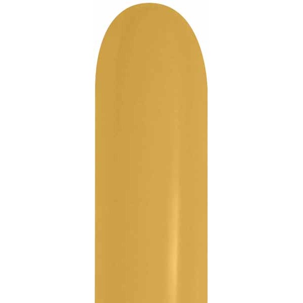Sempertex 260 Metallic Gold Twisting Balloons, 50 Pack