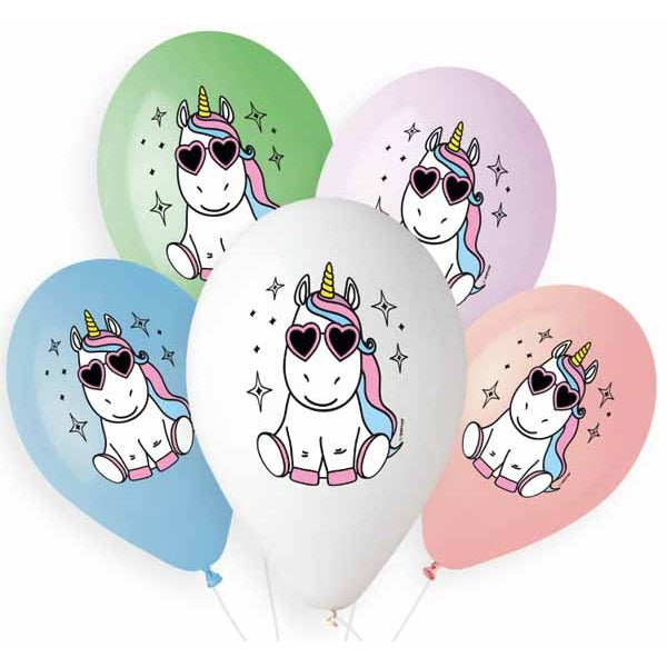 Gemar 13-Inch Unicorn Star Latex Balloons, 50 Count