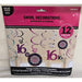 Sweet Sixteen Foil Swirl Decoration Kit