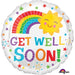 Get Well Happy Sun 18" Round Foil Balloon