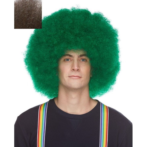 Dark Brown Sepia Afro Costume Wig
