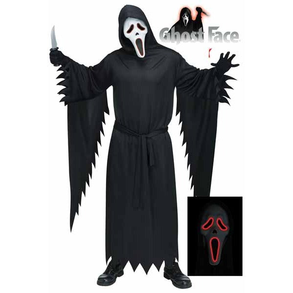Ghost Face Adult Costume with Light-Up Mask