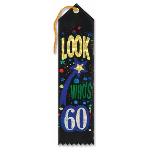 Ruban de récompense « Regardez qui a 60 ans », 5 cm x 20 cm