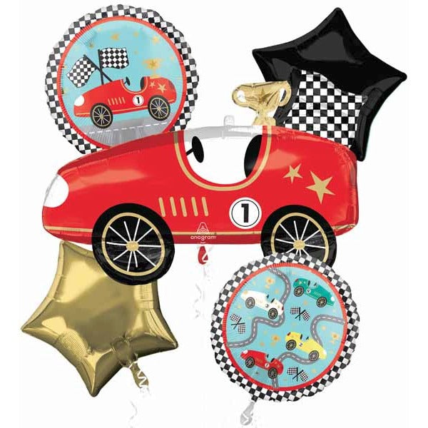 Race Cars Foil Balloon Bouquet