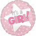 It's a Girl Pink Star Foil Balloon, 18 Inch