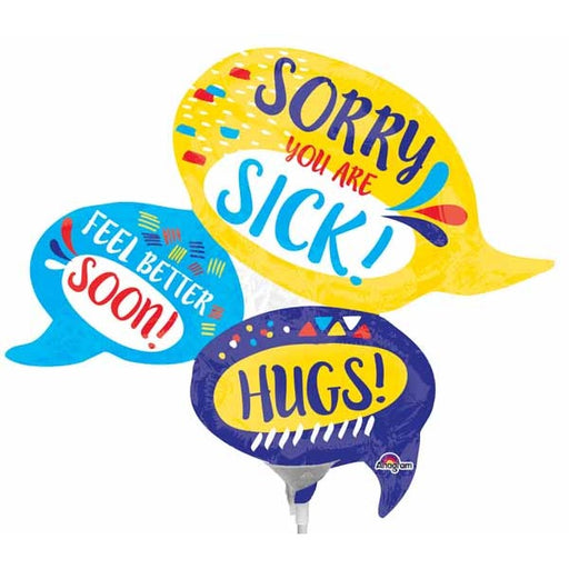 Get Well Sentiments Mini Shape Foil Balloon