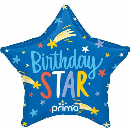 Prima Birthday Star 9" Star-Shaped Foil Balloons, 6 Pack