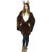 Reindeer Plush Christmas Costume Poncho, One Size