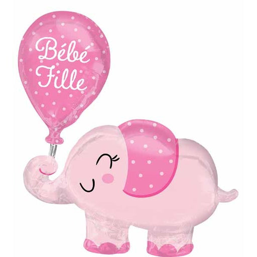 Bébé Fille Elephant Shaped Foil Balloon, 31 Inch