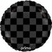 Prima Black Checker 18 Inch Round Foil Balloon