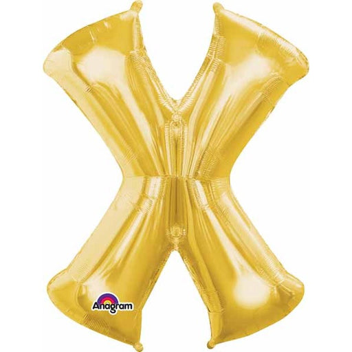 16-Inch Gold Letter X Foil Balloon