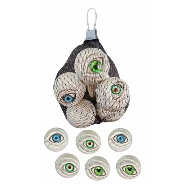 Hanging Bag of Eyeballs Halloween Decoration, 6 Pieces