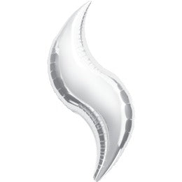 Silver Curve 42-Inch Supershape Foil Balloon